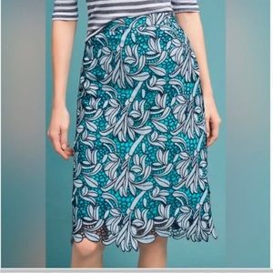 Anthropologie Maeve lace overlay pencil skirt